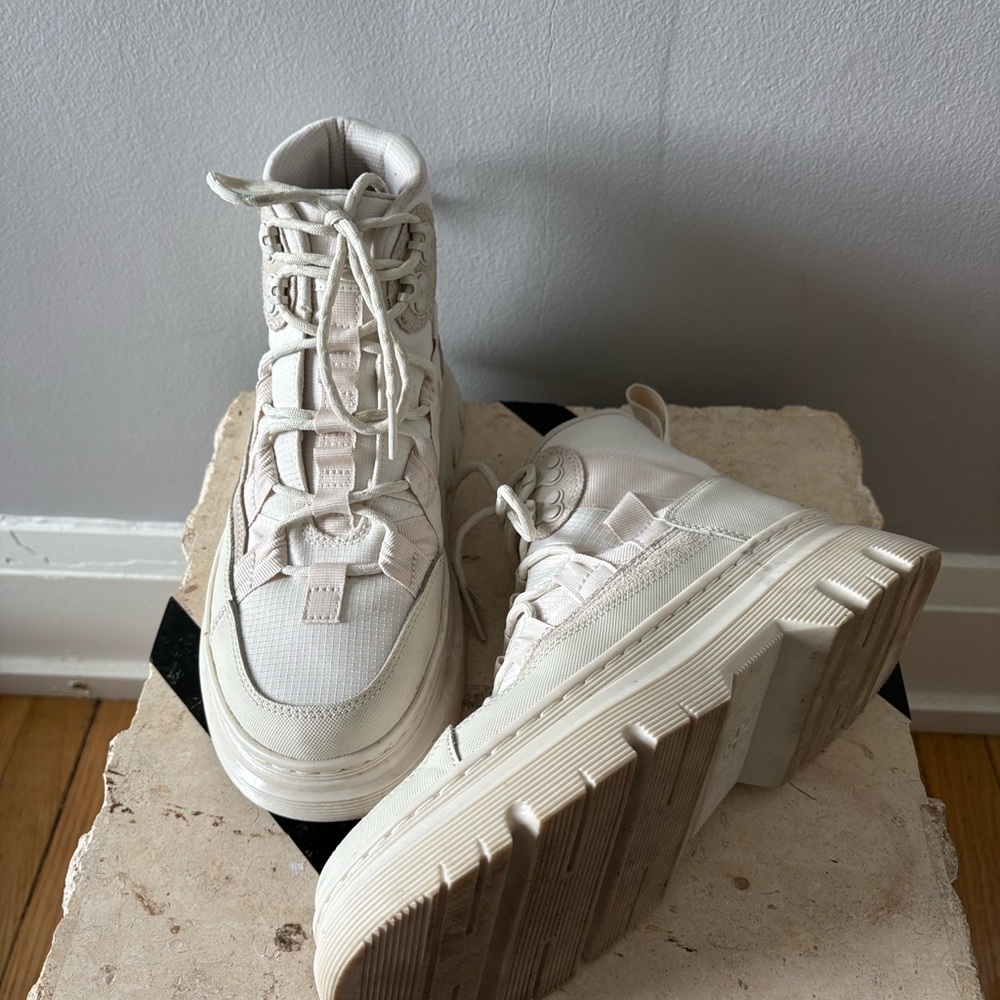 Dr. Martens Cream Lace Up Boots - Picture 3 of 5